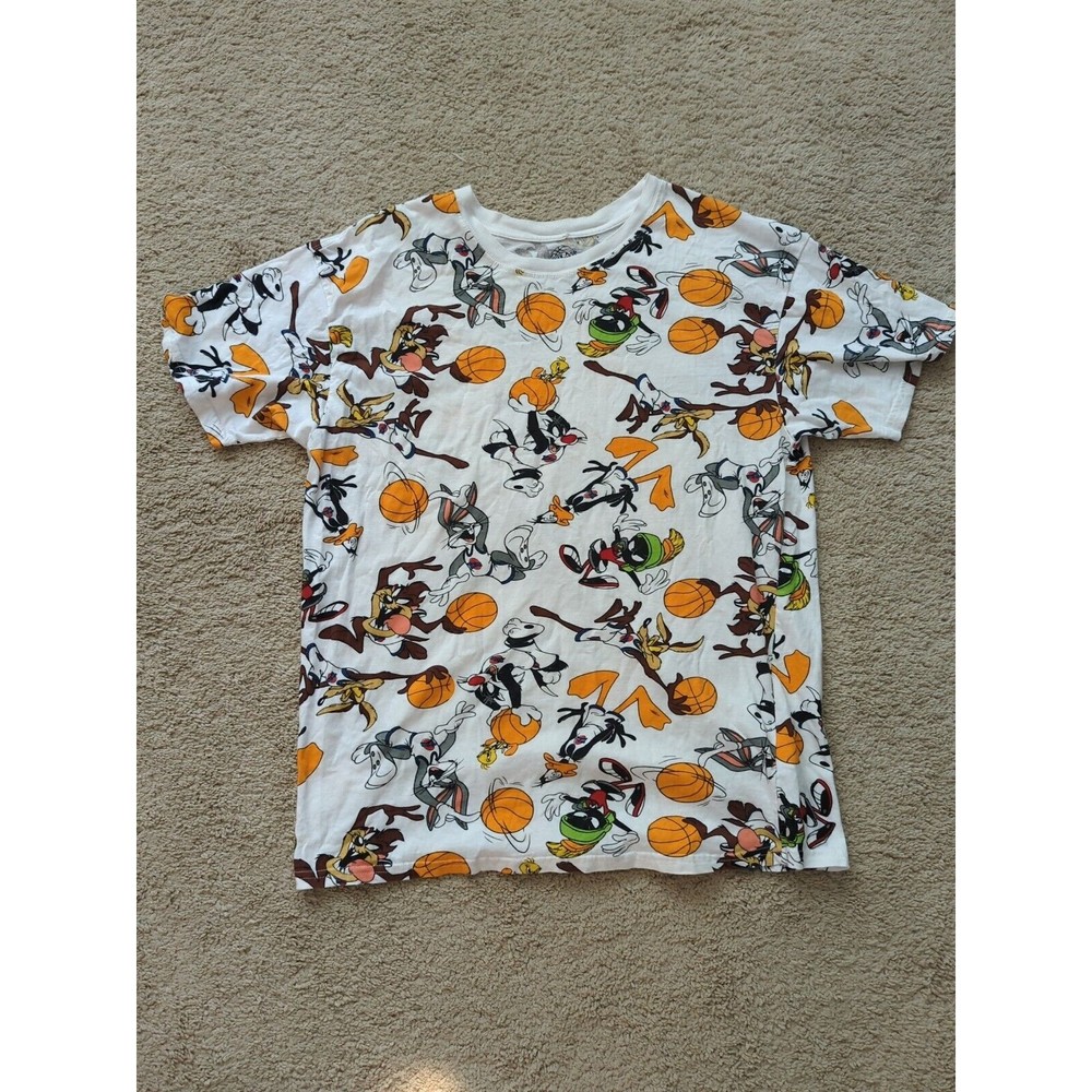 Looney Tunes Space Jam Size Large T Shirt Modern Taz AOP